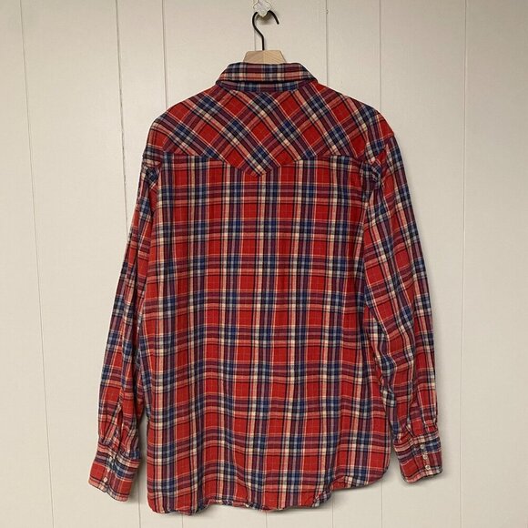 Vintage 90's Wrangler Wrancher Men's Long Sleeve Flannel, Pearl Snaps, 2XL - Picture 2 of 7